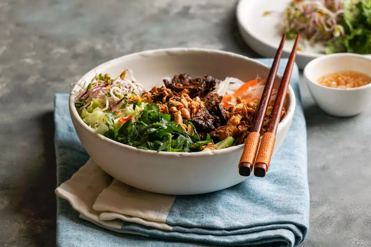 Vietnamese noodles bun bo Nam Bo